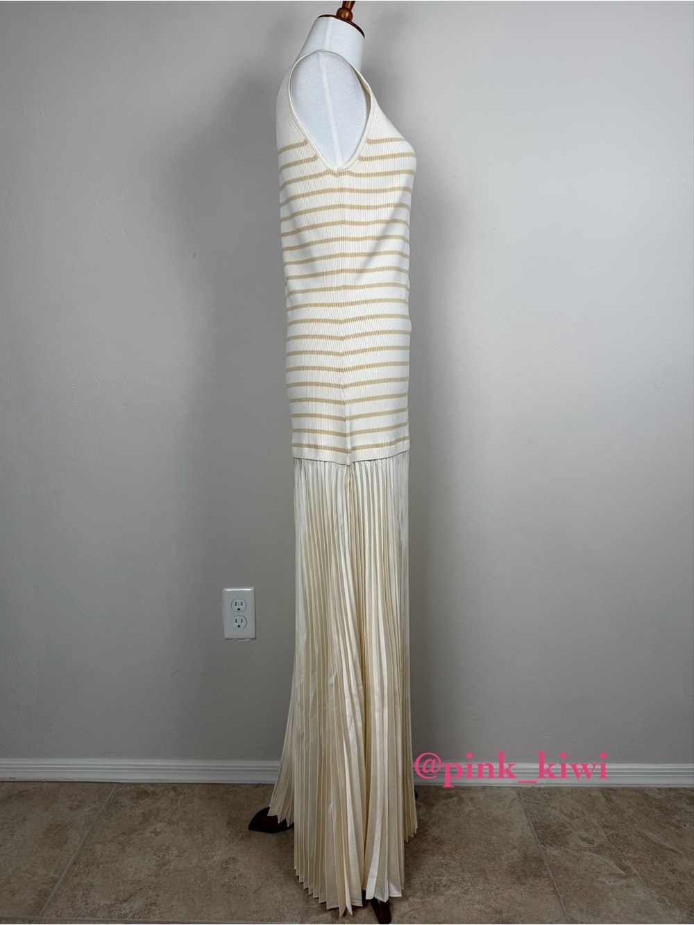 Rag & Bone Millie Mixed Media Ivory Striped Tank Dress - Picture 7 of 14